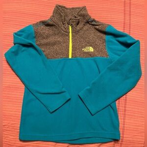 The North Face Kids' Teal and Charcoal Fleece Hoodie